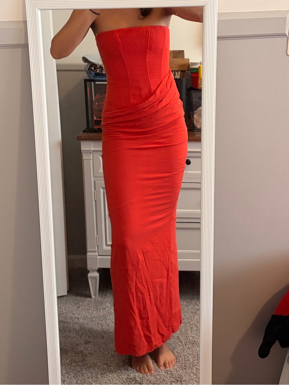 Jluxlabel linen coral maxi dress